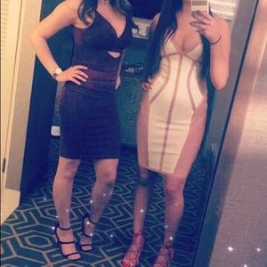 white and blush dress bandage material